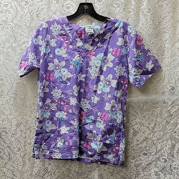 Bundle of 4 pc. scrubs: SB, & UA, & Cherokee bottoms, size XS. - Picture 8 of 15